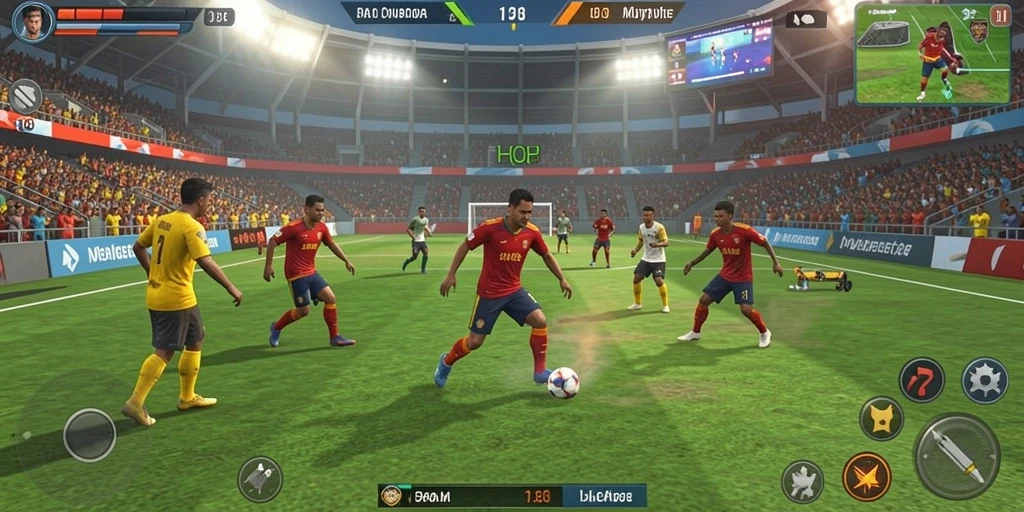 Screenshot menampilkan tampilan antarmuka permainan yang modern.